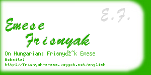 emese frisnyak business card